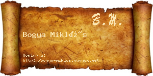 Bogya Miklós névjegykártya